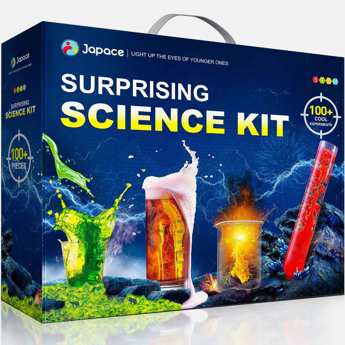 Japace 100+ Experiments Kit open packaging sparks curiosity and easy setup.