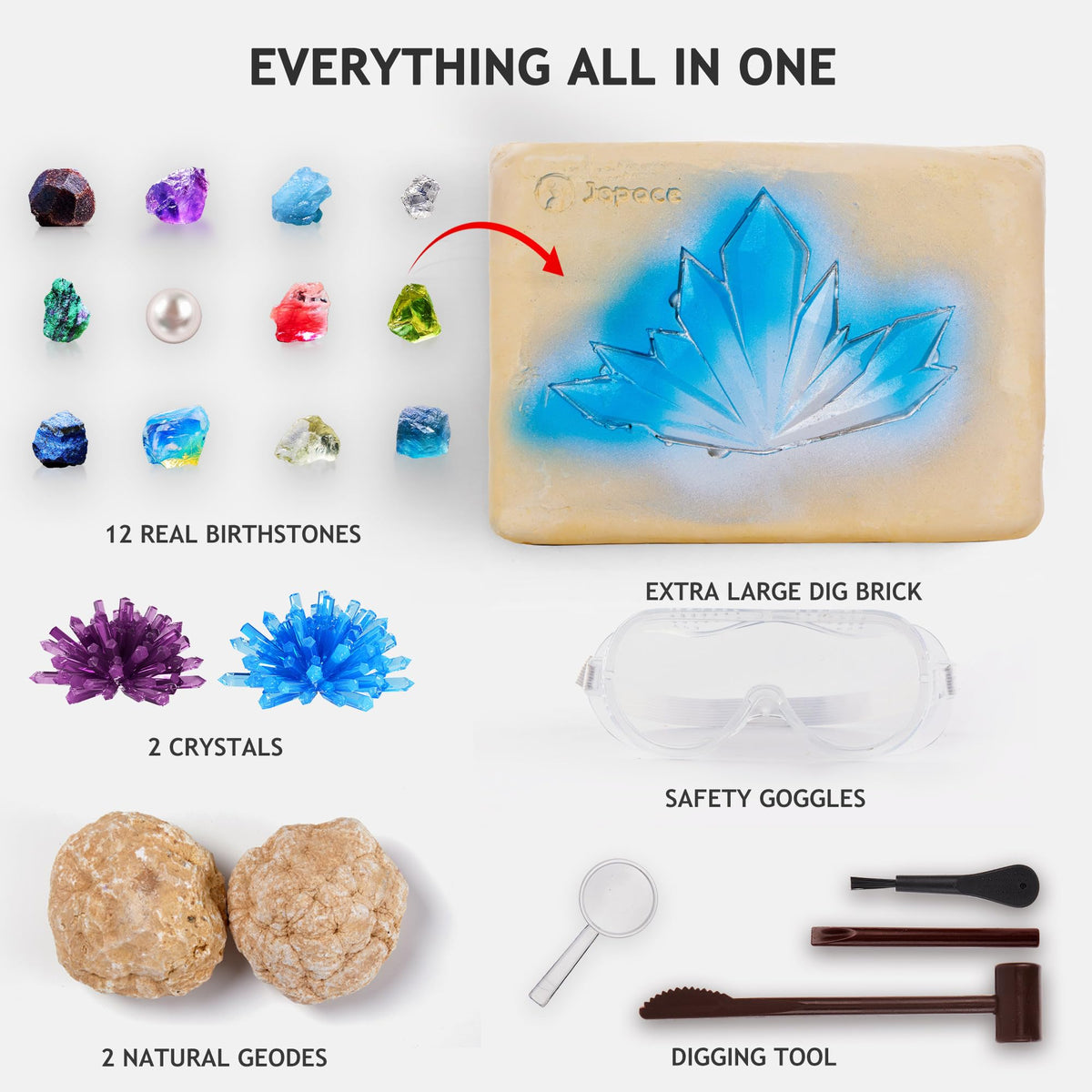 Japace Earth Science Kit magnifying glass for close study of minerals and crystals