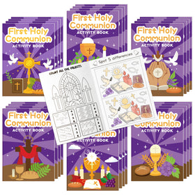 JAPBOR 24-pack first holy communion coloring books for kids, ideal party favors and classroom activities.