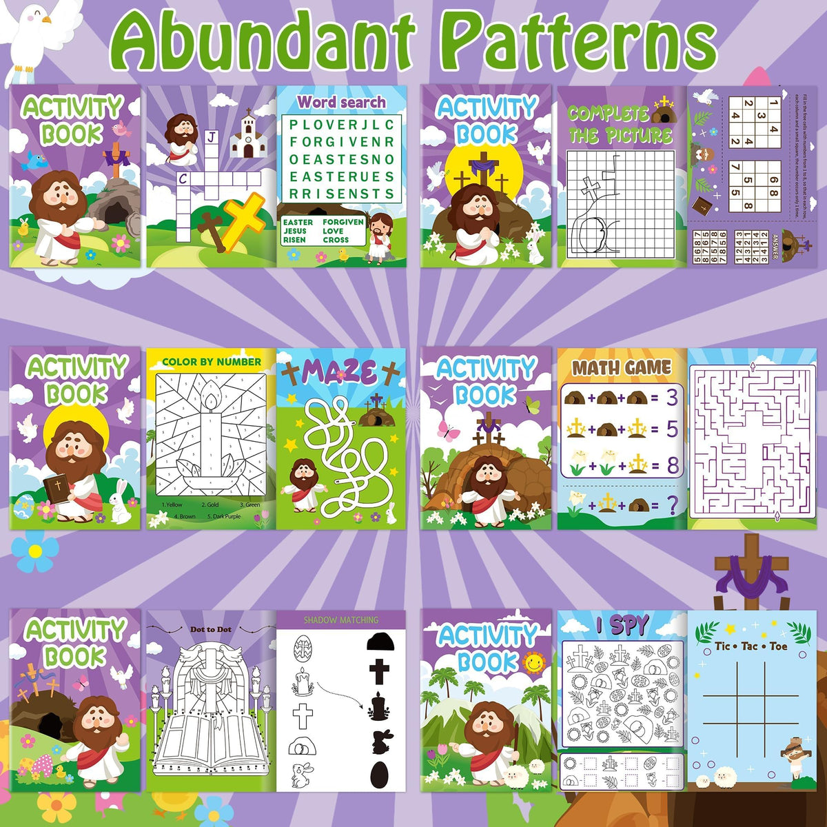 JAPBOR Durable paper activity pages suitable for crayons and pencils
