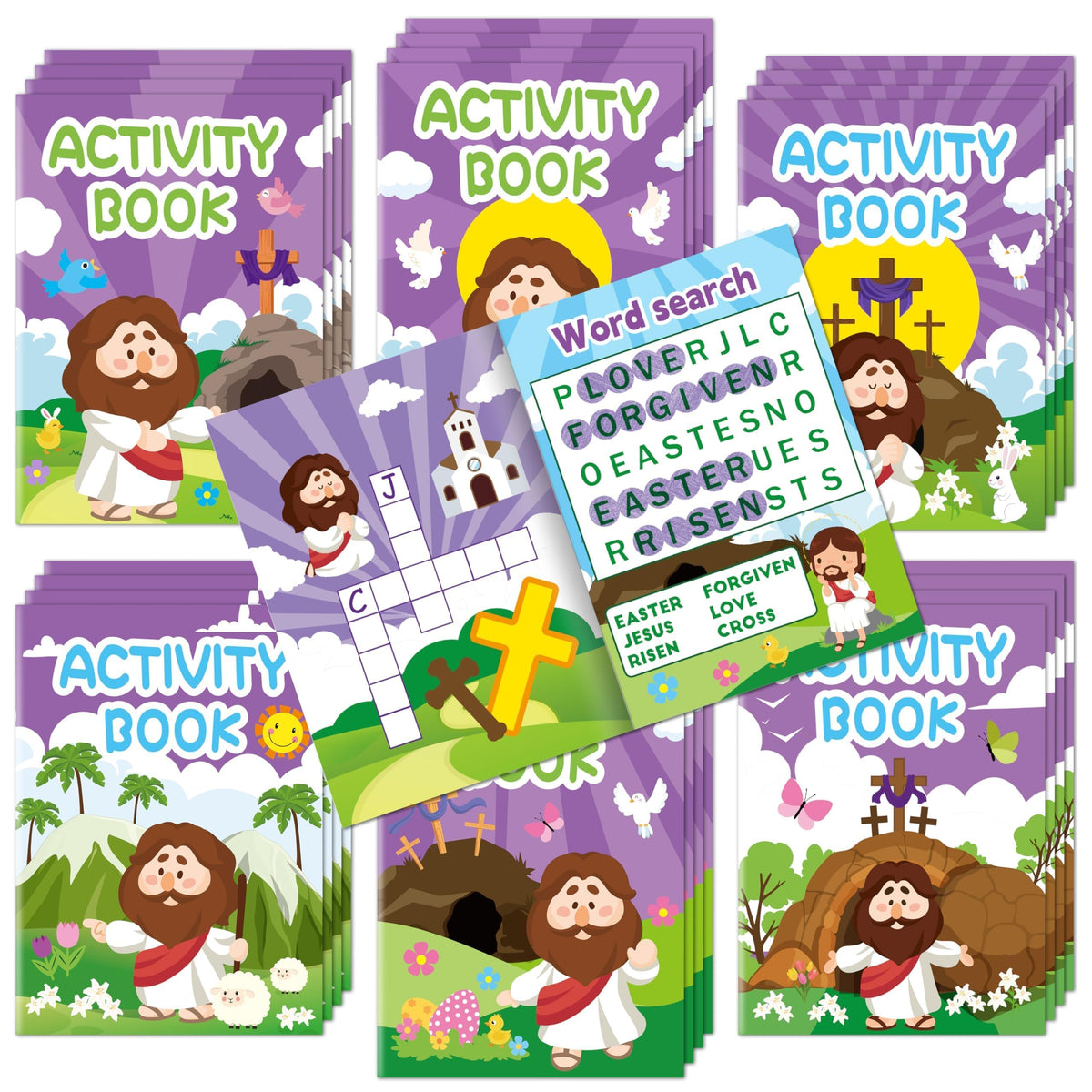 JAPBOR He is Risen mini coloring book cover for portable Easter activity