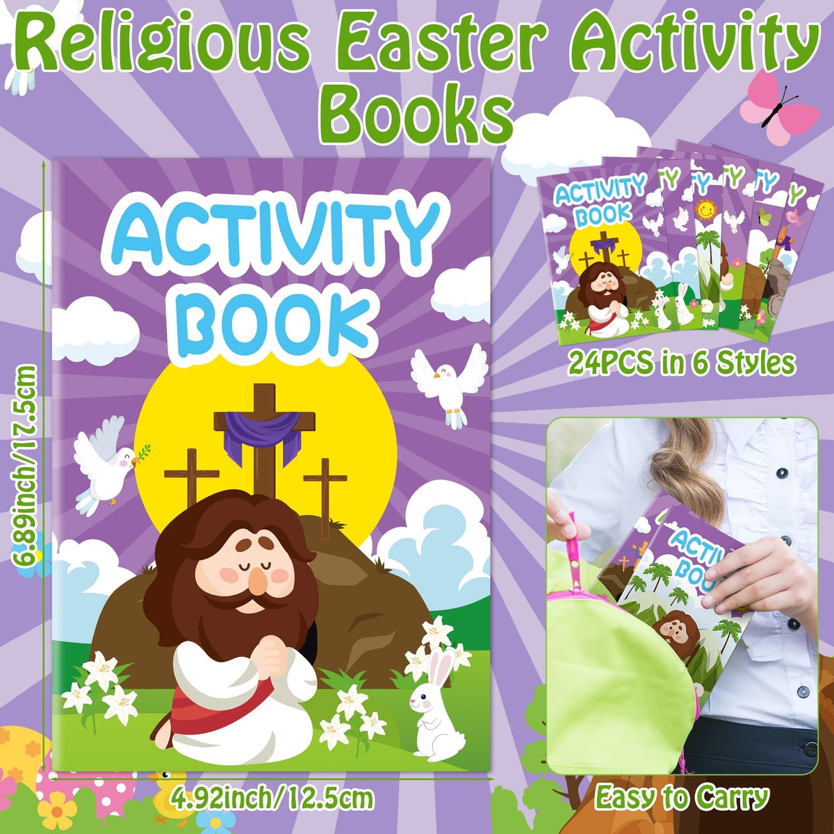 JAPBOR He is Risen mini coloring book inside pages with varied patterns
