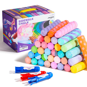 Jar Melo 48-color sidewalk chalk set with case for vibrant outdoor art