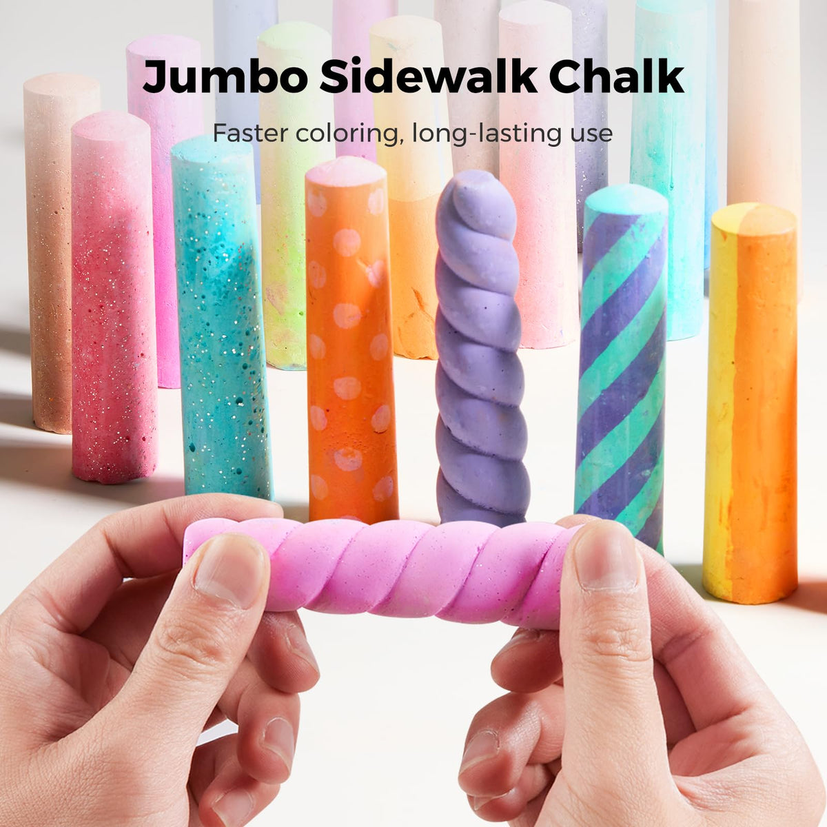 Jar Melo chalk holders help keep little hands clean and prevent chalk breakage during arts and crafts