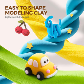Jar Melo clay tools and grid mat help beginners learn shapes and textures.