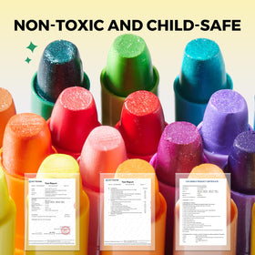 Jar Melo Glitter Crayons toddler-friendly design supports fine motor skills