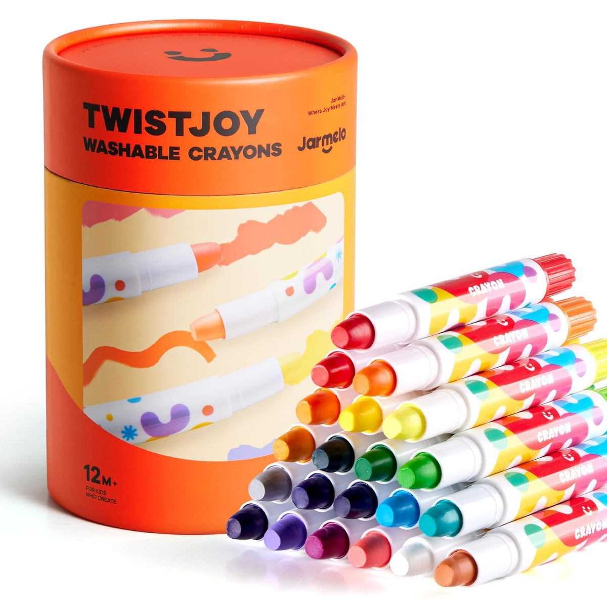 Jar Melo Jumbo Crayons with twist-up design in small hands, reducing breakage and boosting creativity.