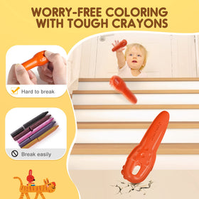 Jar Melo key crayons with lanyard for easy storage and portability.
