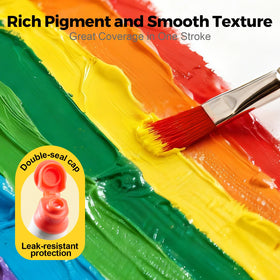 Jar Melo tempera lid doubling as a palette for quick color mixing