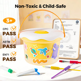 Jar Melo Kids tempera paint set wash bucket helps clean up after painting