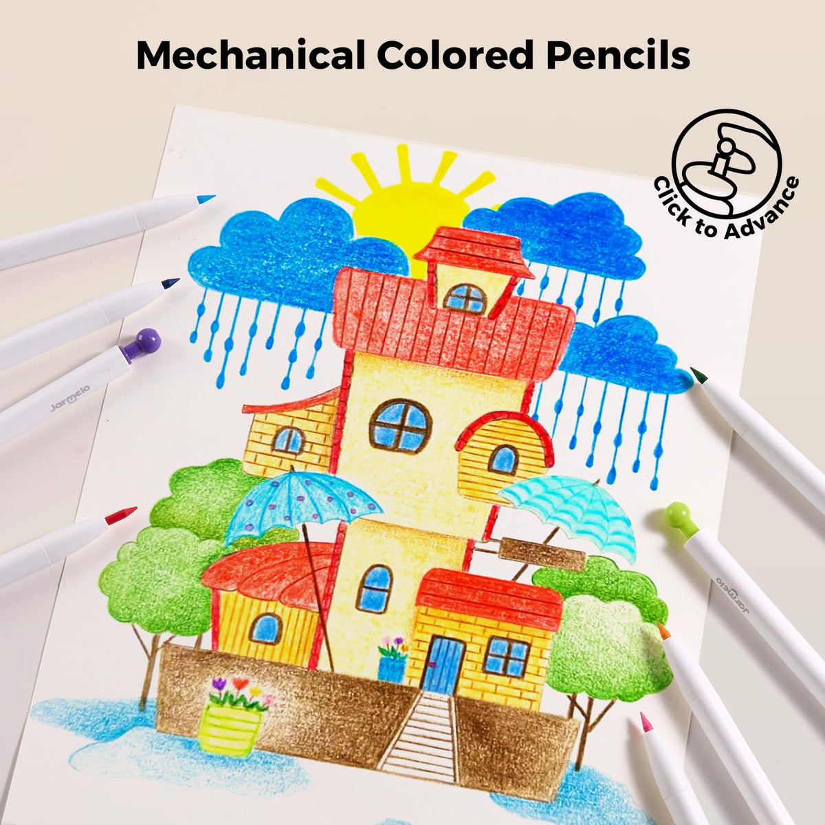 Jar Melo erasable oil-based core enables easy corrections and blending