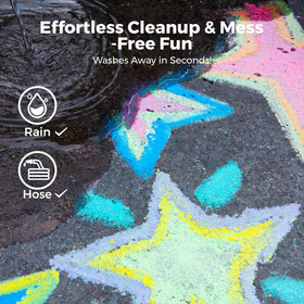 Jar Melo indoor-outdoor-use chalk is versatile on pavements and boards.