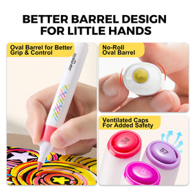 Jar Melo markers are non-toxic and safe for young artists to use.