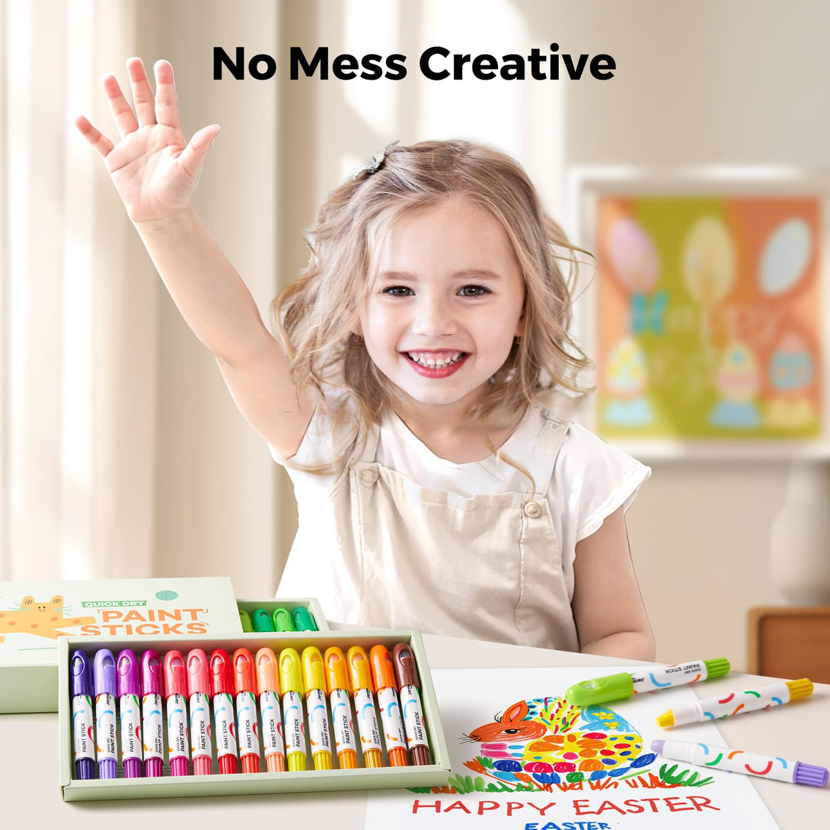 Jar Melo tempera paint sticks washable formula keeps little hands clean.