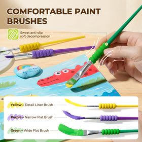Jar Melo kid-friendly brushes provide comfortable grip for small hands.