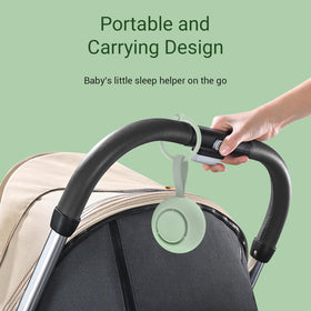 Includes twelve soothing sounds, like white noise and heartbeat, for baby comfort.