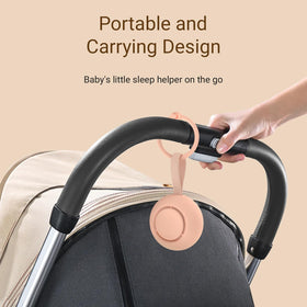 Jaroco peach with stroller clip enables on-the-go soothing