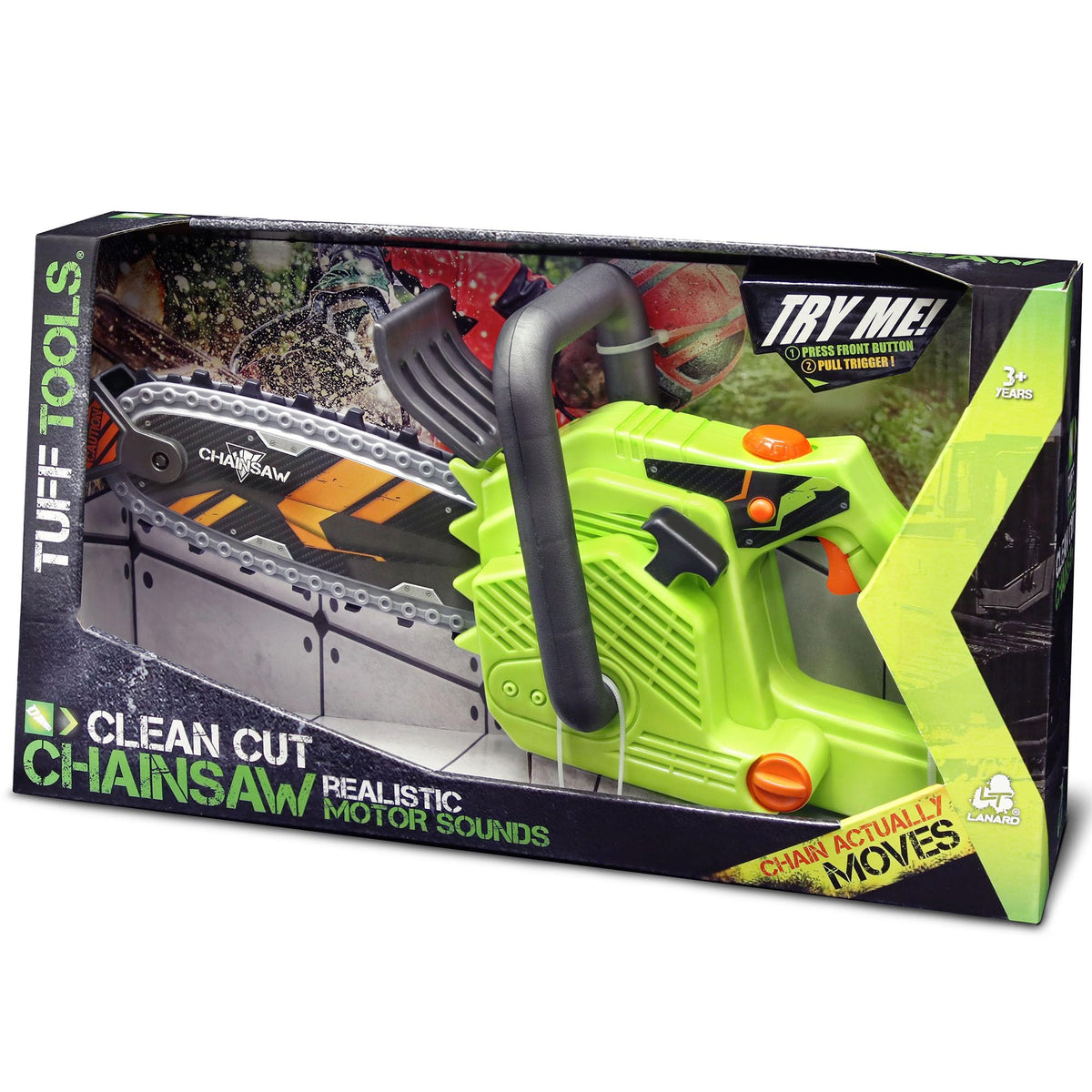 JAROFUREL Lanard Tuff Tools clean cut chainsaw with realistic engine sounds for imaginative yard play