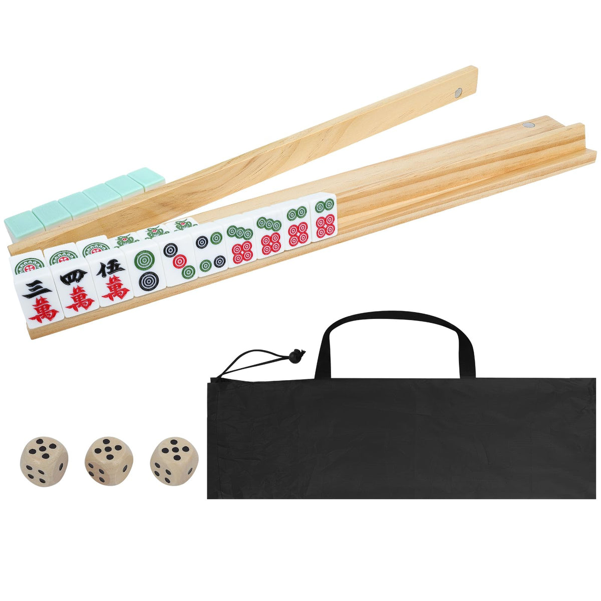 JARTEEK Mahjong Racks with Pushers set of 4 keeps tiles organized and accessible during play