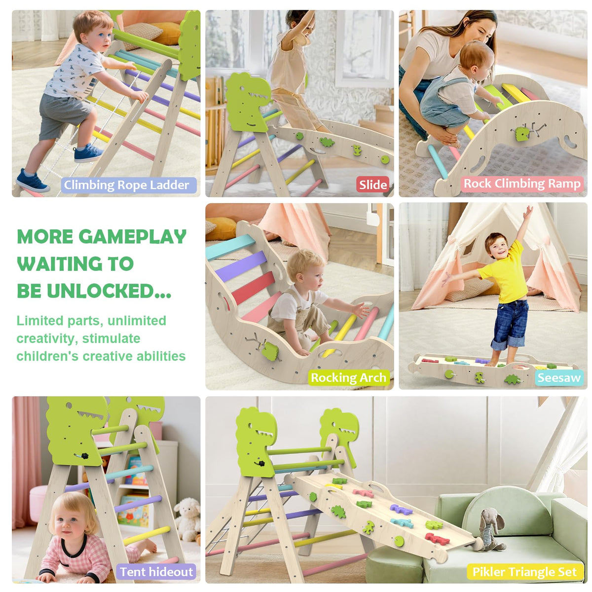 Dinosaur cushion from Jasite adds soft, comfy support during playtime.