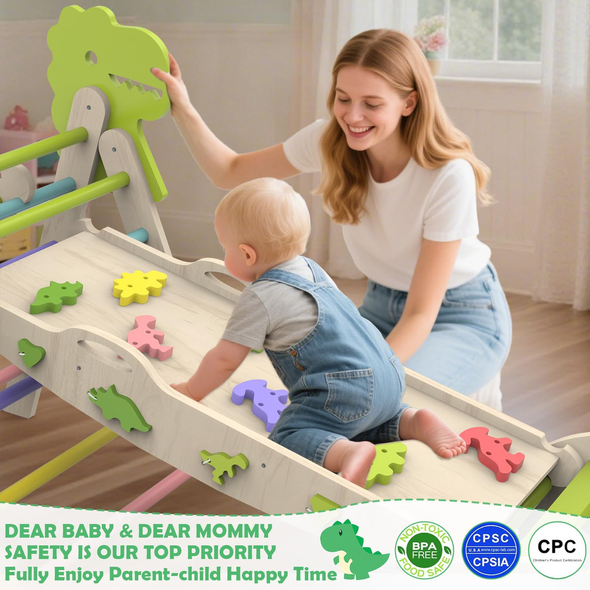 Indoor toddler climber by Jasite fits compact spaces for rainy days.