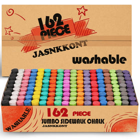 JASNKKONT 162-pack chalk colors for outdoor art, washable from clothes after play.