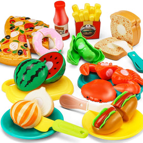 JASNKKONT durable storage basket keeps play food organized and portable for on-the-go fun.