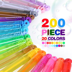 JASNKKONT 200-pack bubble wands for kids party favors with mess-free enjoyment.
