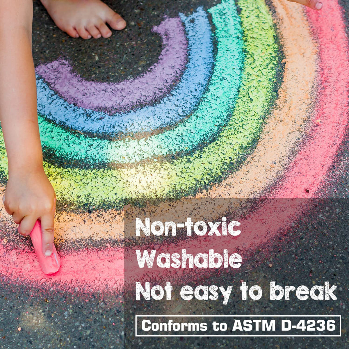JASNKKONT non-toxic safety-tested chalk; suitable for ages 3 and up.