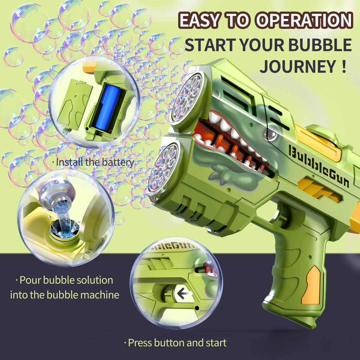 Jasny bubble solution refills provide continuous bubble magic for hours.