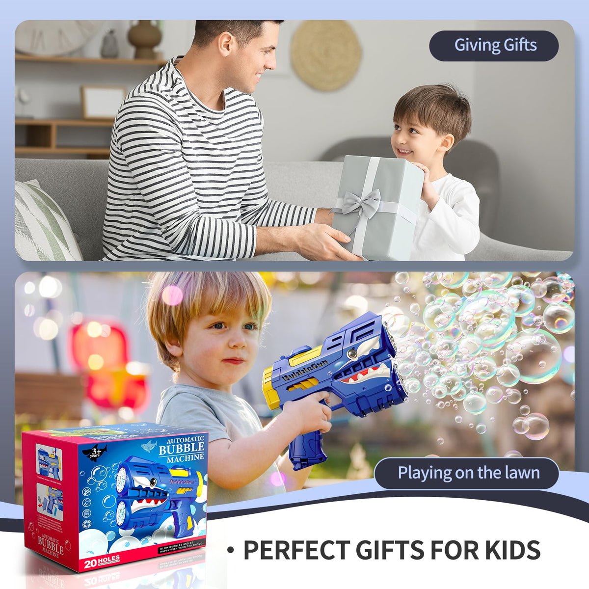 Jasny gift-ready bubble gun box ideal for birthdays and celebrations