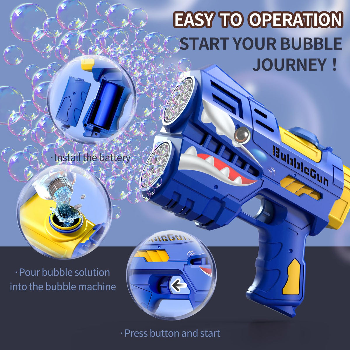 Jasny LED bubble gun colorful lights enhance bubble display for nighttime fun