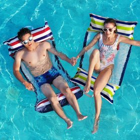 Jasonwell 300-lb weight limit pool float supports adults with stable lounging.