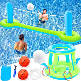 Jasonwell 3-in-1 pool games net with weights for stable play