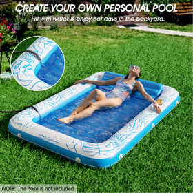 Jasonwell 4-in-1 sun tan tub side view showing versatility for pool lounging.