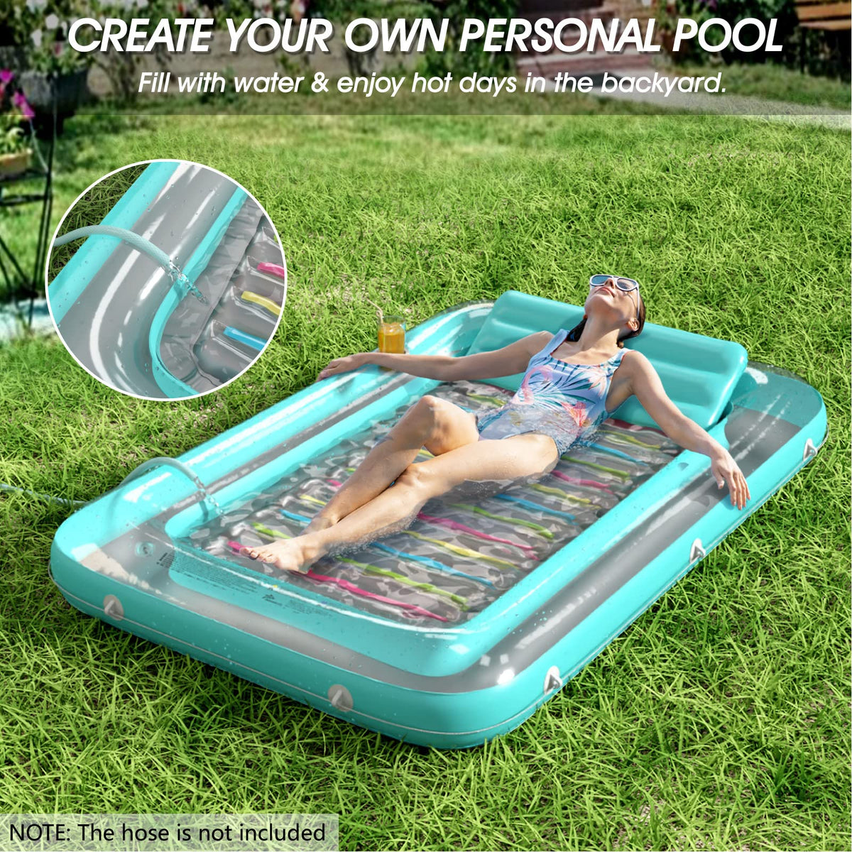 Jasonwell inflatable lounger with ribbed air cushion base for added comfort.
