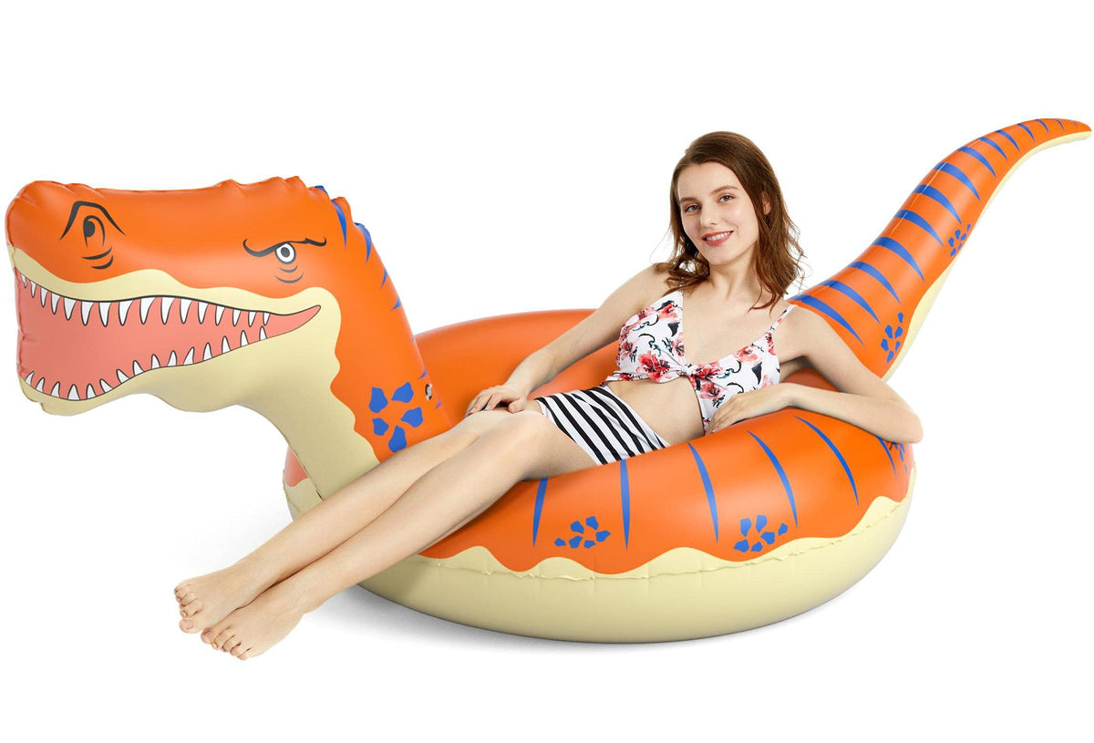 Jasonwell 93-inch T-Rex pool float featuring a giant dinosaur design for pool fun.
