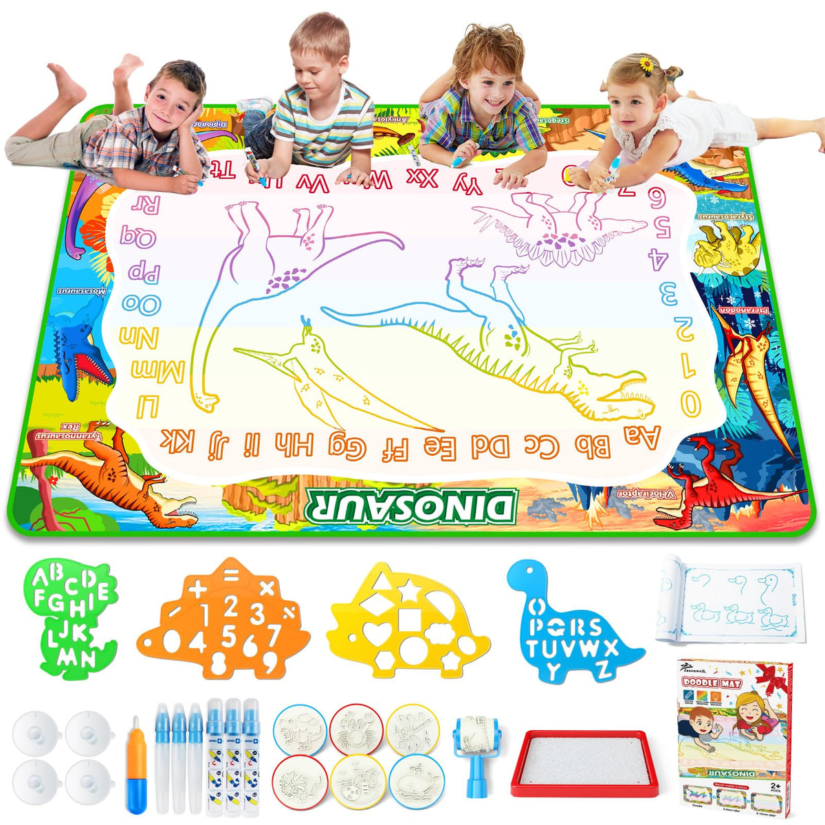 Jasonwell Aqua Water Doodle Mat on a large surface for expansive kid doodling.