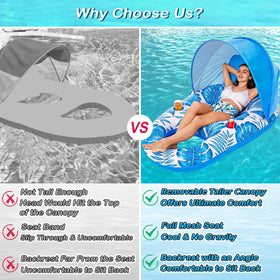 Jasonwell adult lounger blue provides stable, relaxing support while floating.