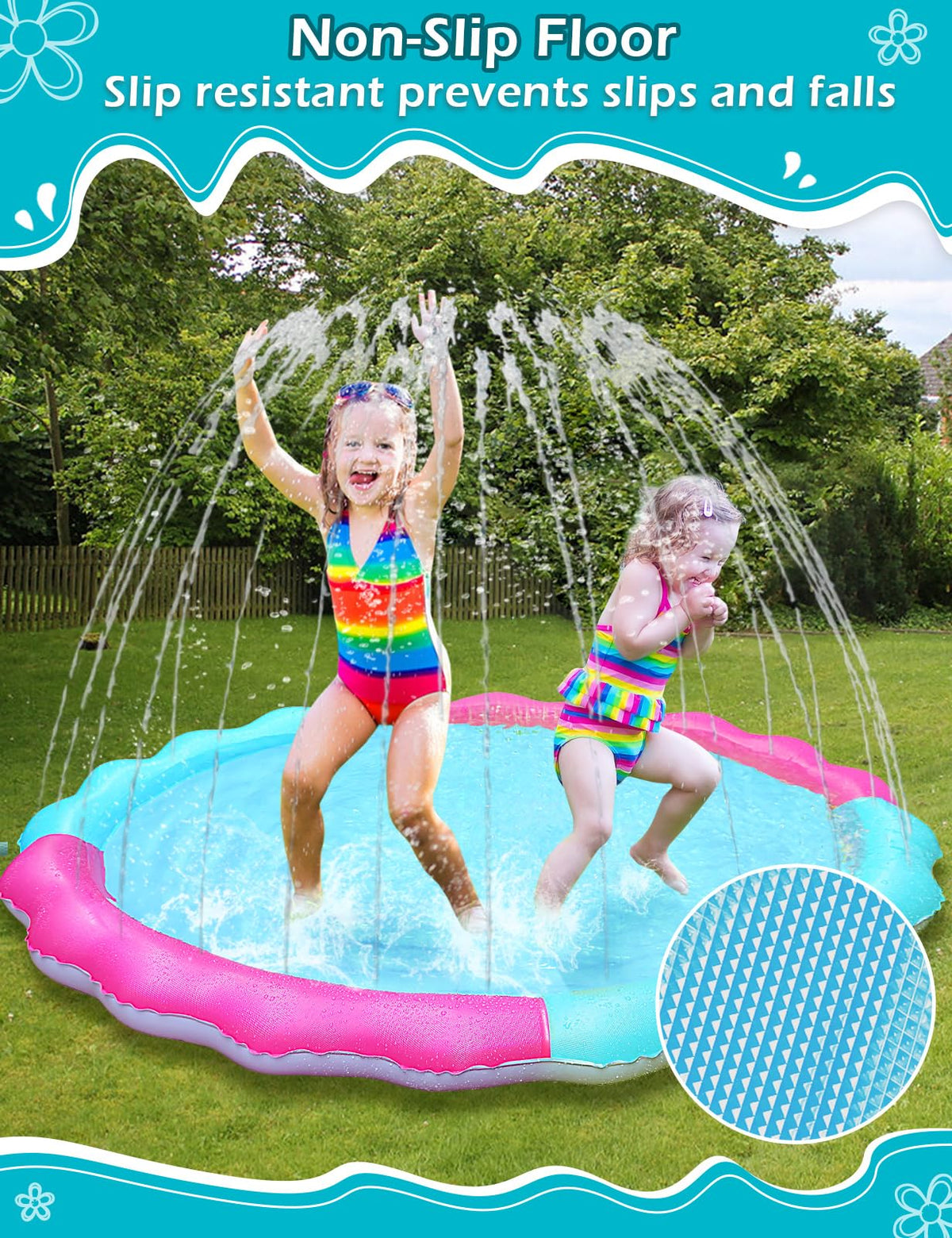 Jasonwell backyard splash pad creates cooling play for toddlers and dogs in warm weather