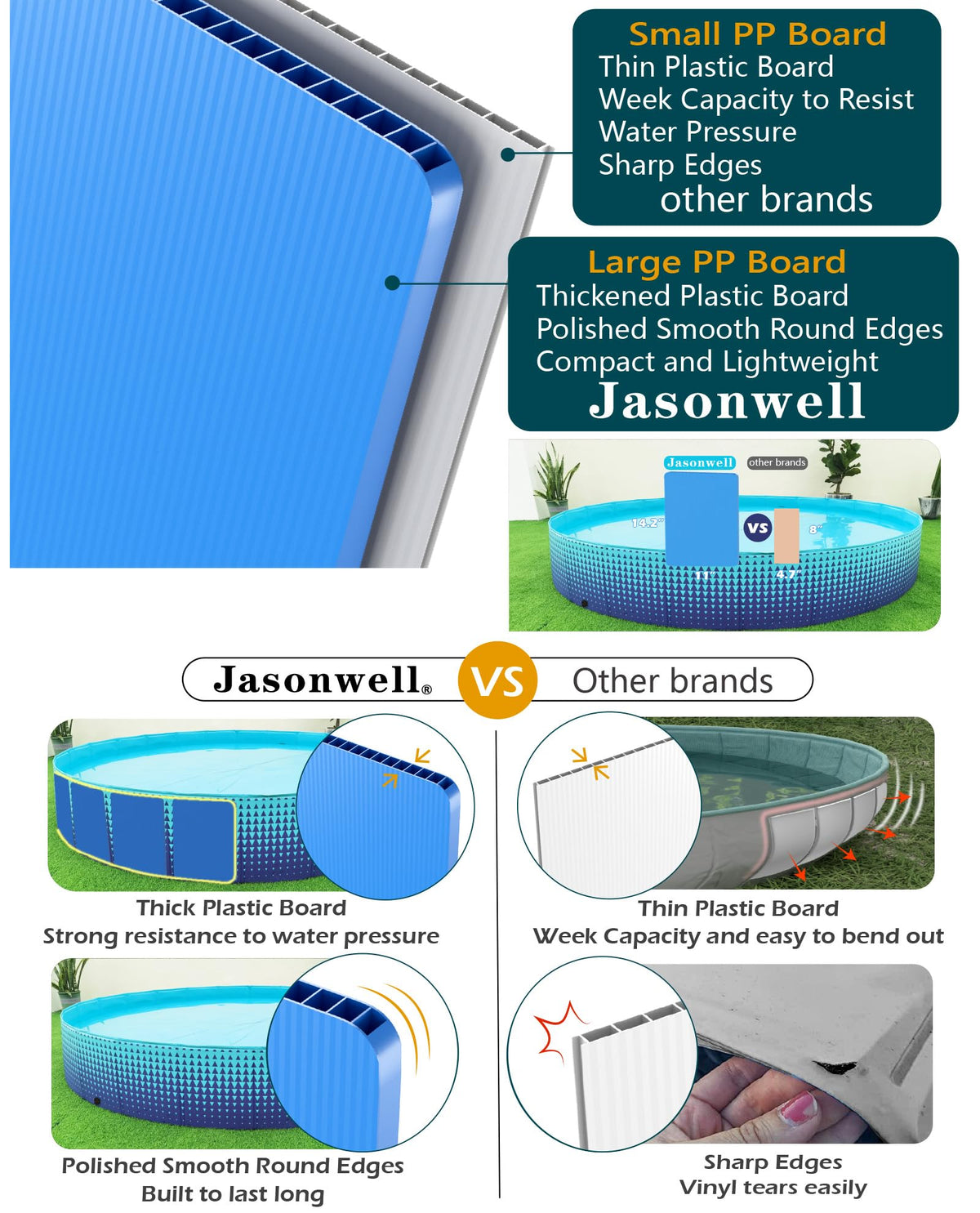Jasonwell backyard pool in use for outdoor fun and quick setup