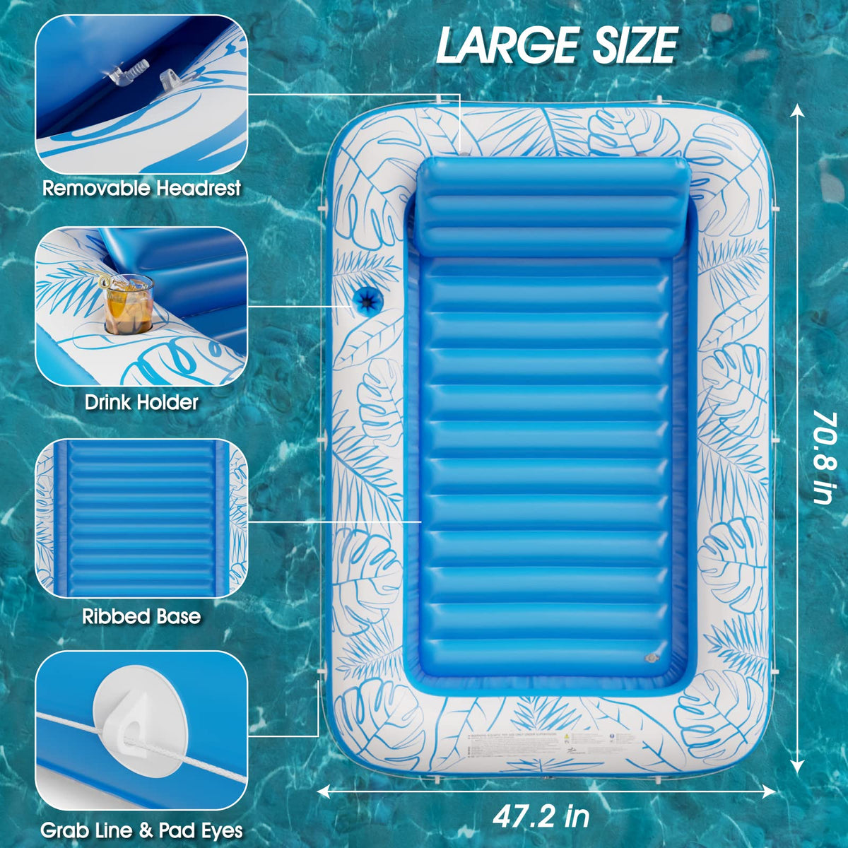 Jasonwell built-in cup holders keep drinks close during pool lounging.