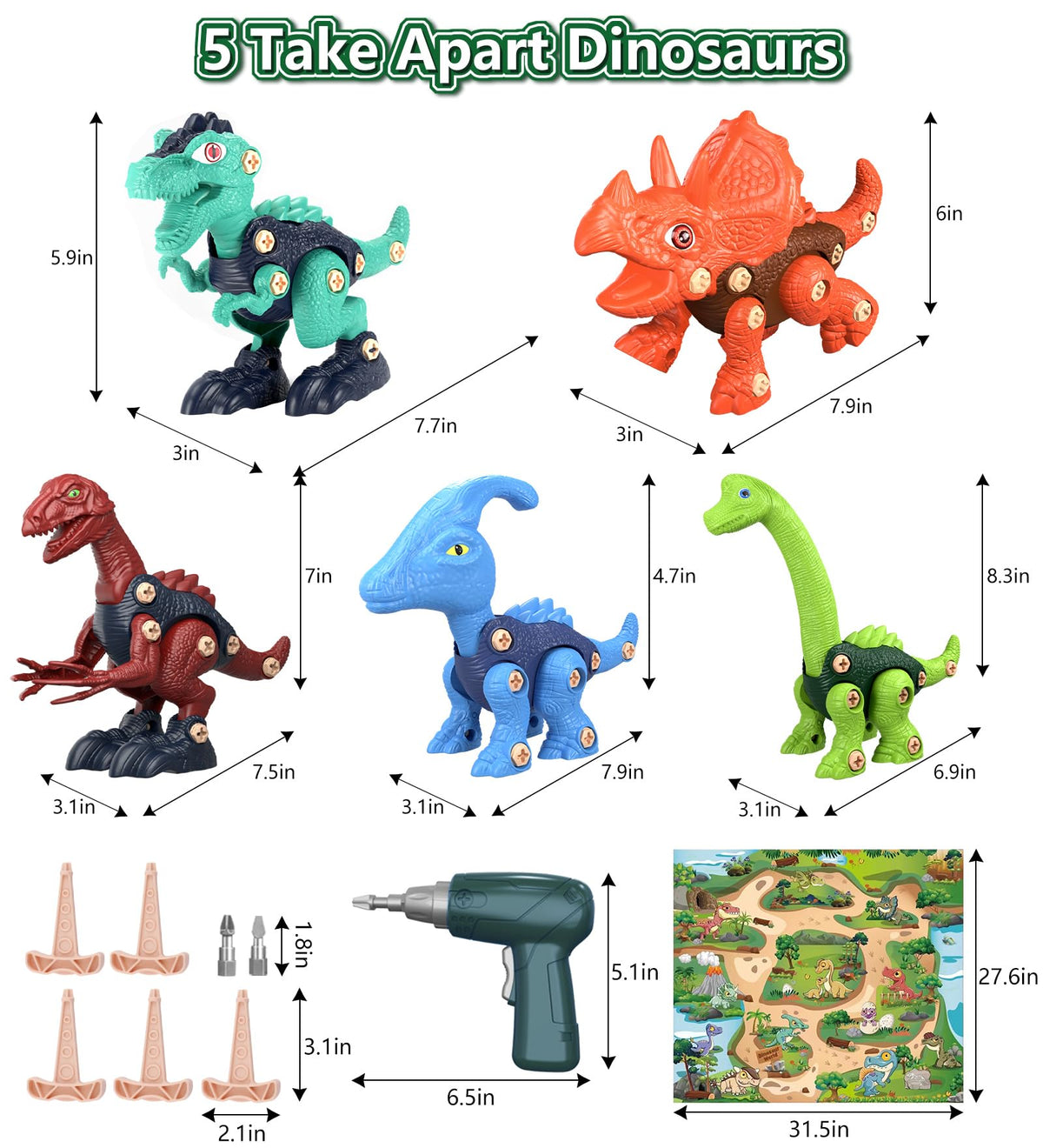 Jasonwell dinosaur gift set makes a versatile party favor or learning gift.