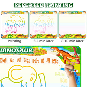 Jasonwell dinosaur-themed doodle mat with templates boosts imaginative play.