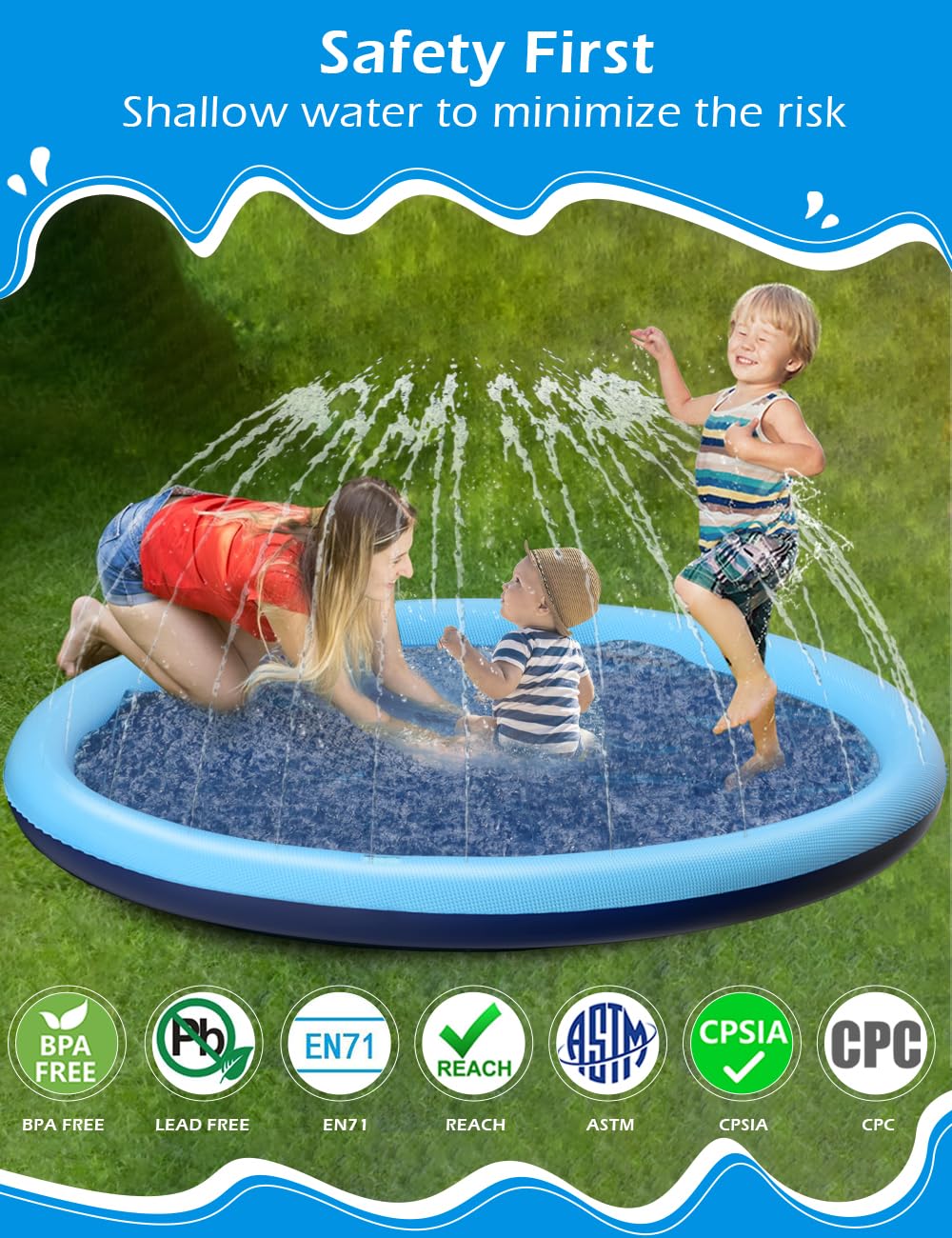 Jasonwell dog splash pad water sprays show a fountain of cooling fun.