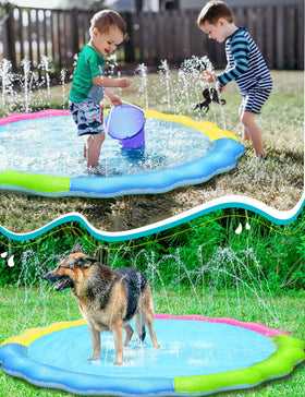 Jasonwell easy setup splash pad connects to hose for quick cooling fun