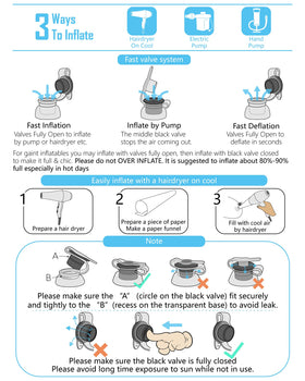 Jasonwell fast-inflation valves enable quick setup and easy deflation.