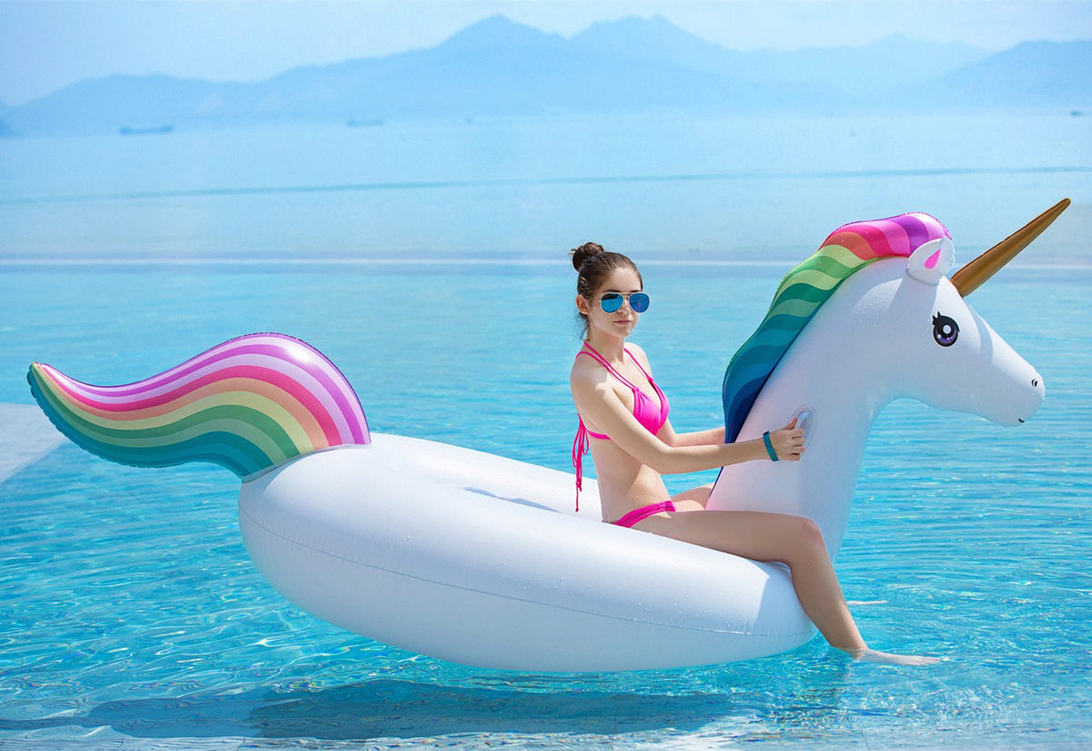 Jasonwell unicorn pool float with fast valves for quick setup