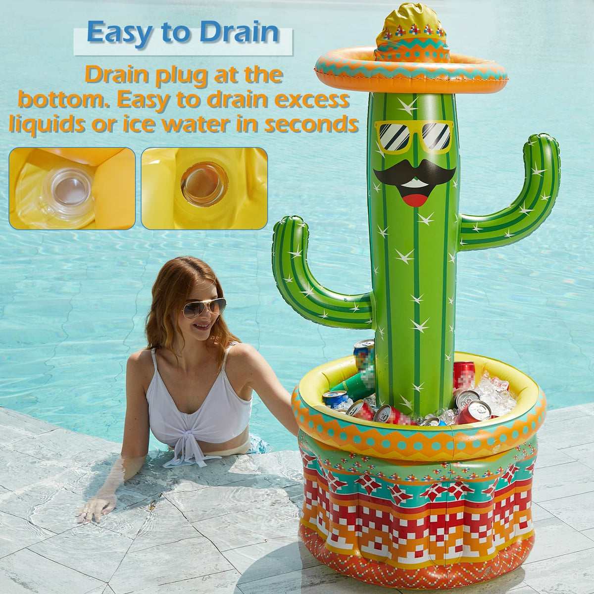 Jasonwell Fiesta Cactus drain plug enables quick cleanup after celebrations