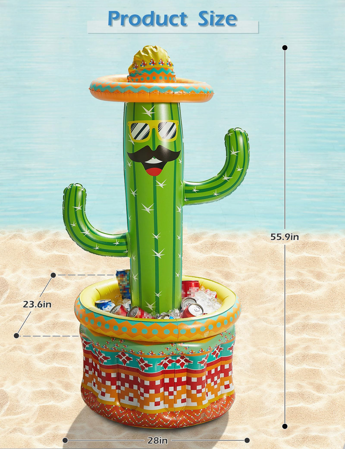 Jasonwell Fiesta Cactus cooler suits kids and adults for easy refreshing beverages
